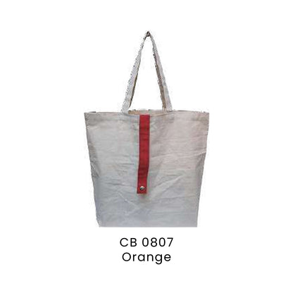Canvas Bags - 10oz Natural Cotton Foldable Canvas Bags | CB08 | Orange | CB0807 | Artiztee