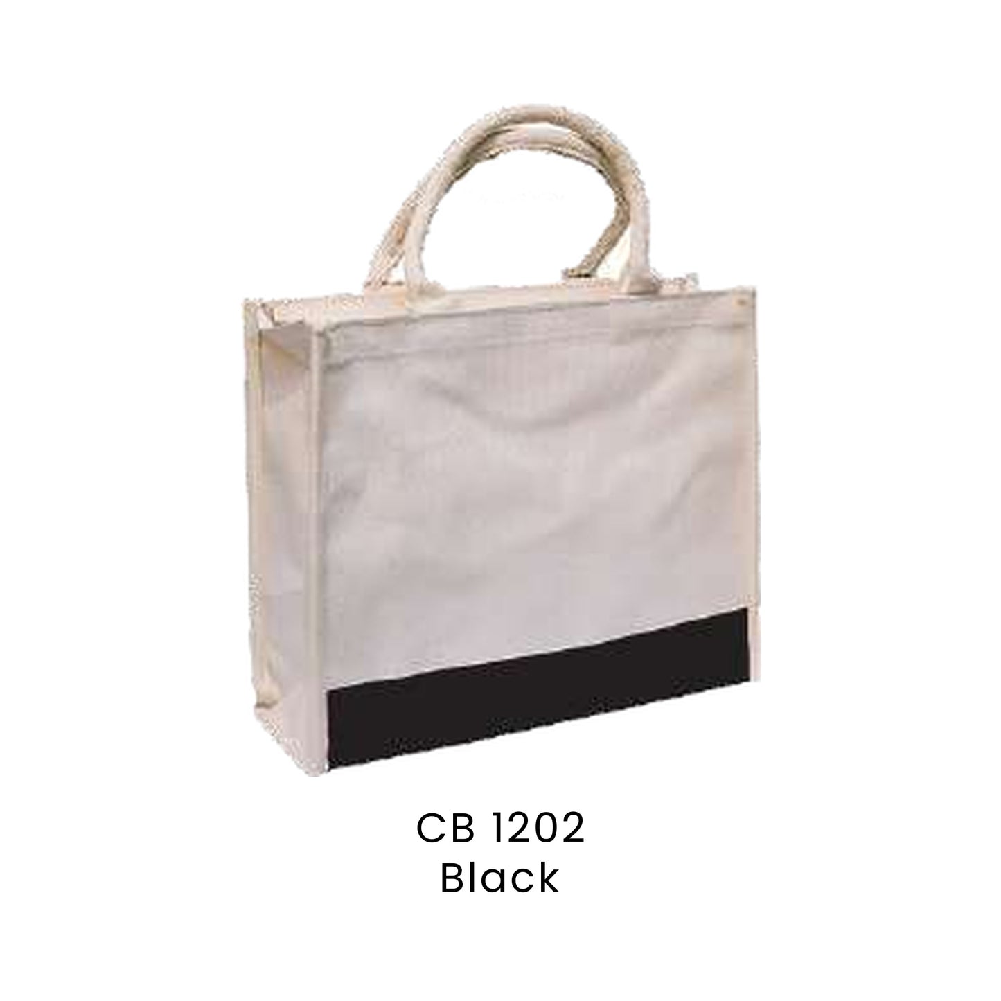 Canvas Bags - Laminated Canvas Bags with Zipper | CB12 | Black | CB1202 | Artiztee