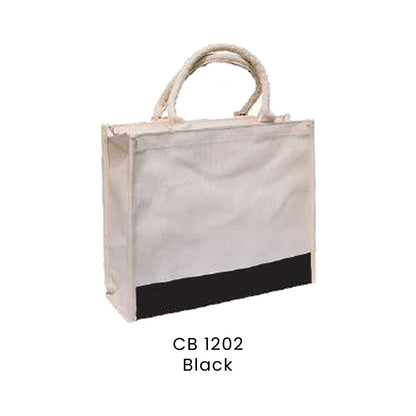 Canvas Bags - Laminated Canvas Bags with Zipper | CB12 | Black | CB1202 | Artiztee