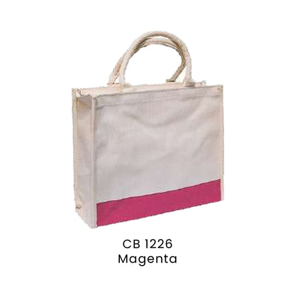 Canvas Bags - Laminated Canvas Bags with Zipper | CB12 | Magenta | CB1226 | Artiztee