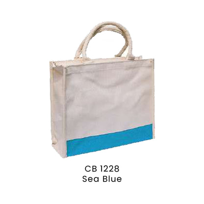 Canvas Bags - Laminated Canvas Bags with Zipper | CB12 | Sea Blue | CB1228 | Artiztee