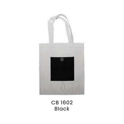 Canvas Bags - 10oz Natural Cotton Foldable Canvas Bags | CB16 | Black | CB1602 | Artiztee