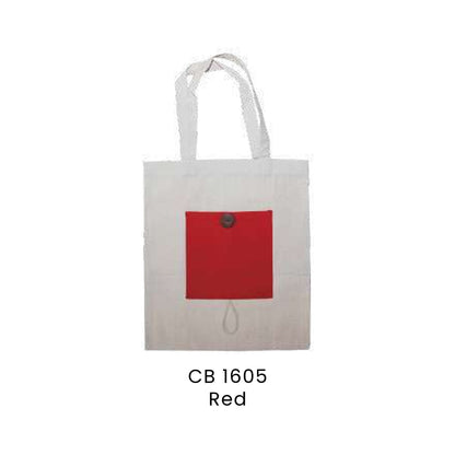Canvas Bags - 10oz Natural Cotton Foldable Canvas Bags | CB16 | Red | CB1605 | Artiztee