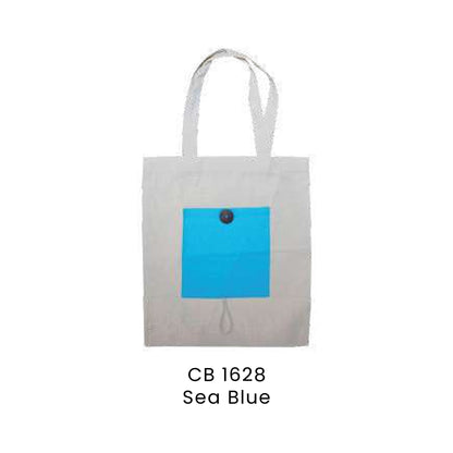 Canvas Bags - 10oz Natural Cotton Foldable Canvas Bags | CB16 | Sea Blue | CB1628 | Artiztee
