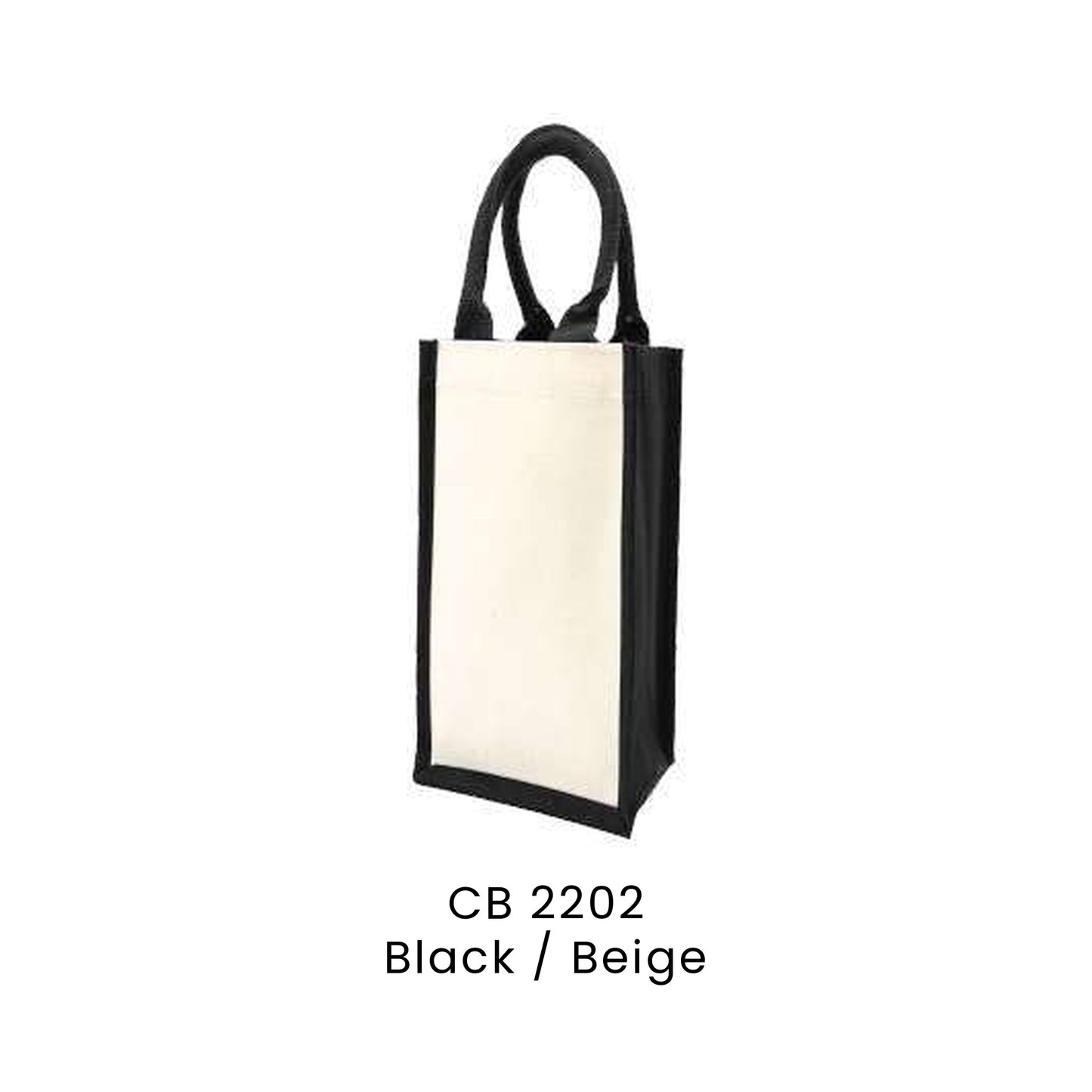 Canvas Bags - Laminated Canvas Bags | CB22 | Black / Beige | CB2202 | Artiztee