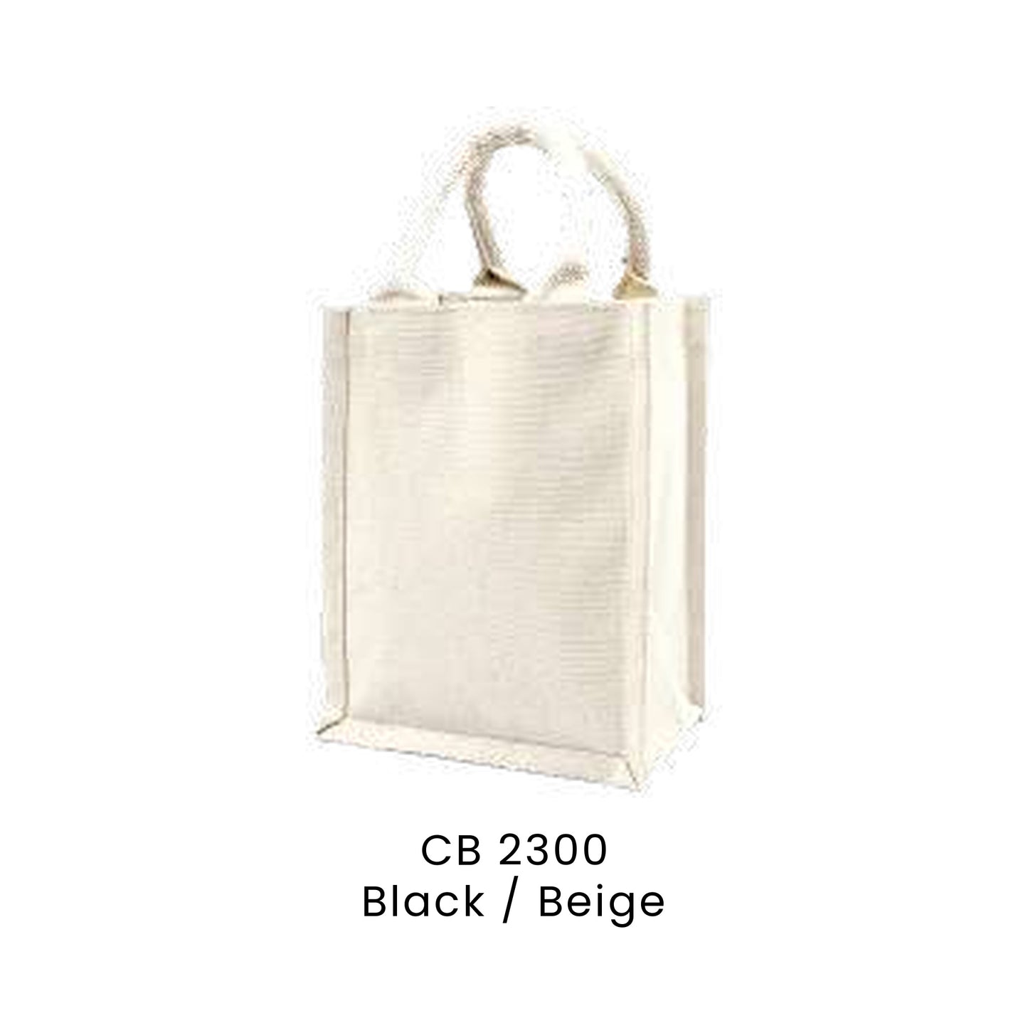 Canvas Bags - Laminated Canvas Bags | CB23 | Black / Beige | CB2300 | Artiztee