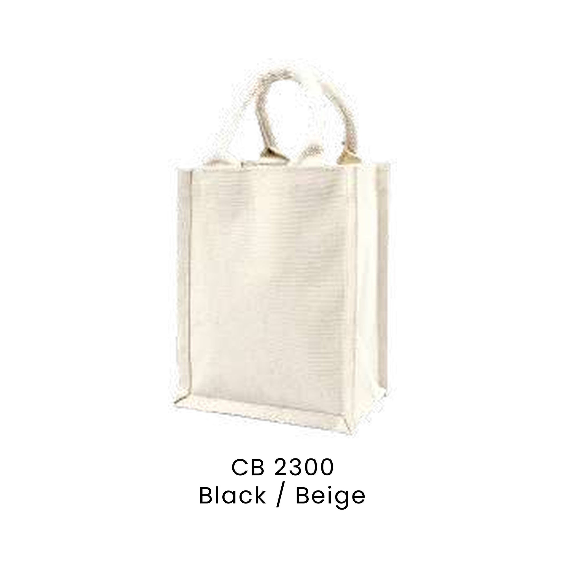 Canvas Bags - Laminated Canvas Bags | CB23 | Black / Beige | CB2300 | Artiztee