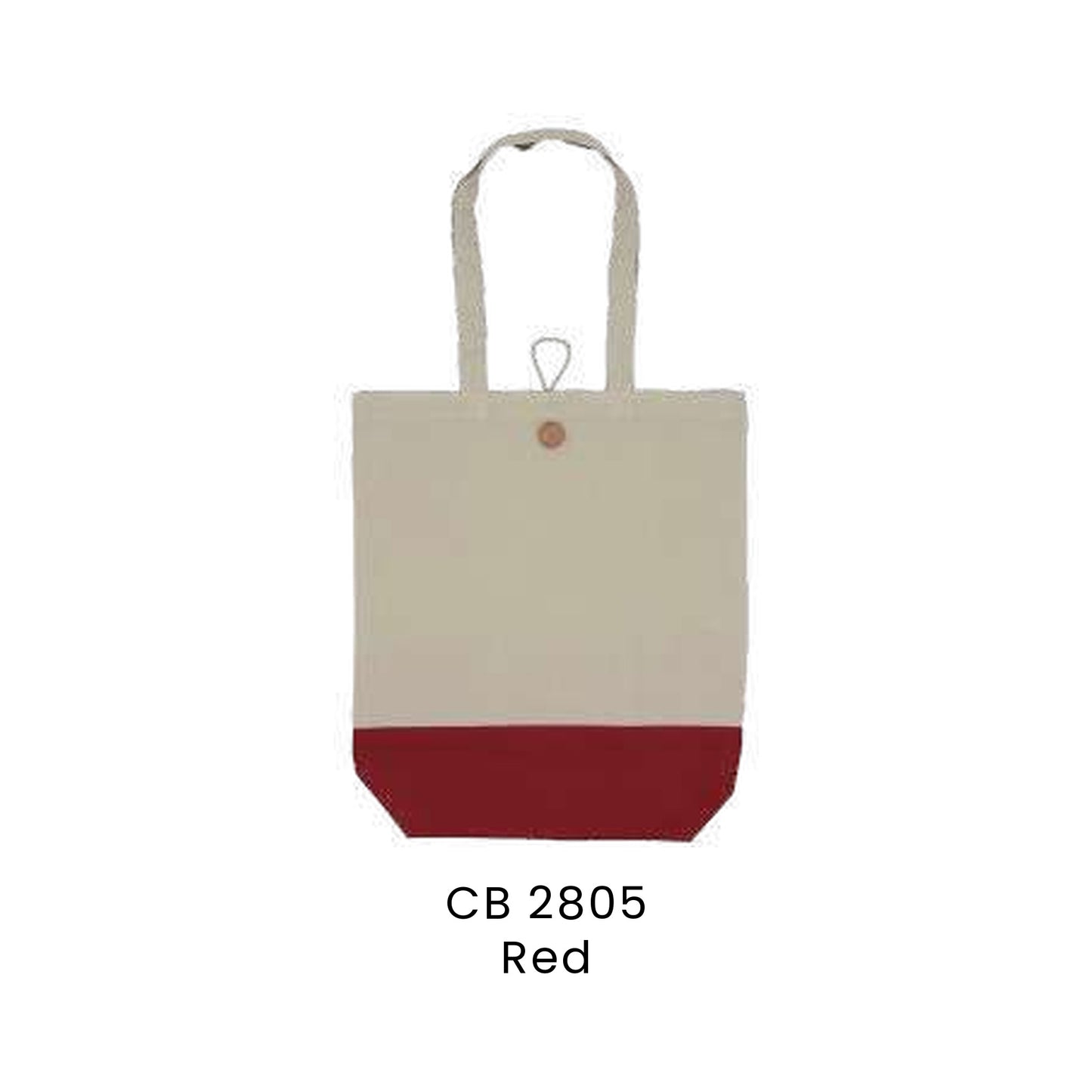 Canvas Bags - 8oz Cotton Canvas Tote with Button-Loop Closure | CB28 | Red | CB2805 | Artiztee