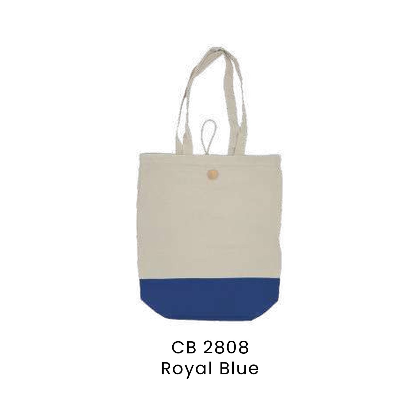 Canvas Bags - 8oz Cotton Canvas Tote with Button-Loop Closure | CB28 | Royal Blue | CB2808 | Artiztee