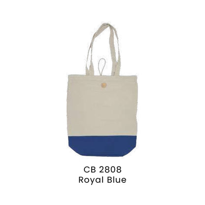 Canvas Bags - 8oz Cotton Canvas Tote with Button-Loop Closure | CB28 | Royal Blue | CB2808 | Artiztee