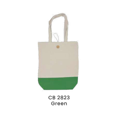 Canvas Bags - 8oz Cotton Canvas Tote with Button-Loop Closure | CB28 | Green | CB2823 | Artiztee
