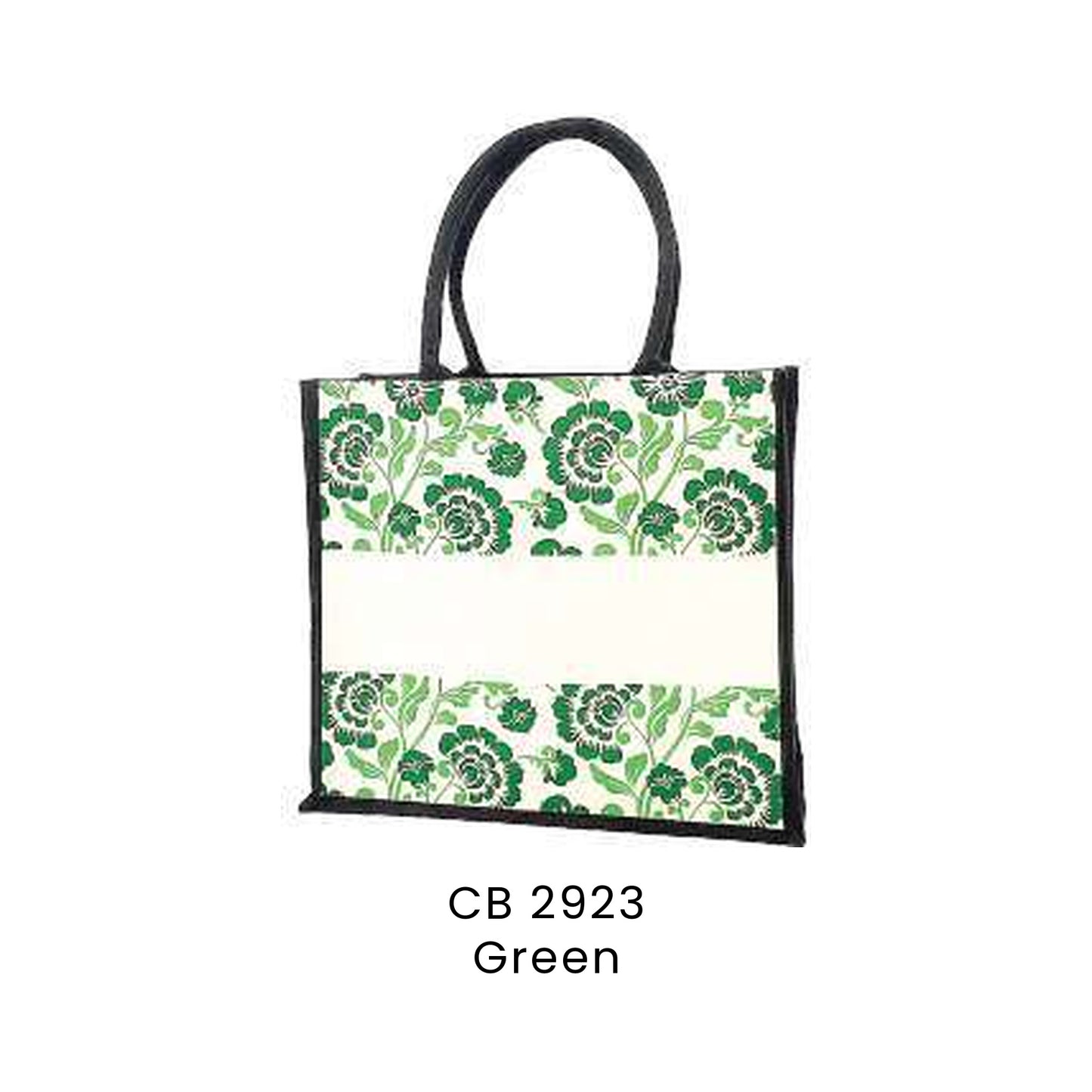 Canvas Bags - 10oz Laminated Canvas Floral-Print Tote | CB29 | Green | CB2923 | Artiztee