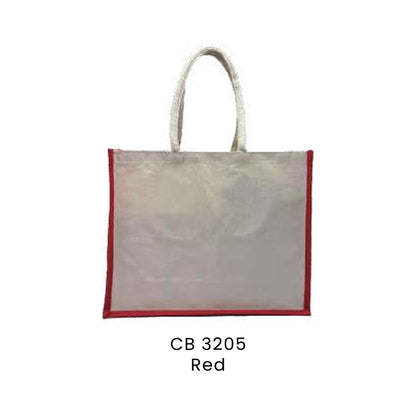 Canvas Bags - 10oz Cotton Canvas Landscape Tote with Contrast Trim | CB32 | Red | CB3205 | Artiztee
