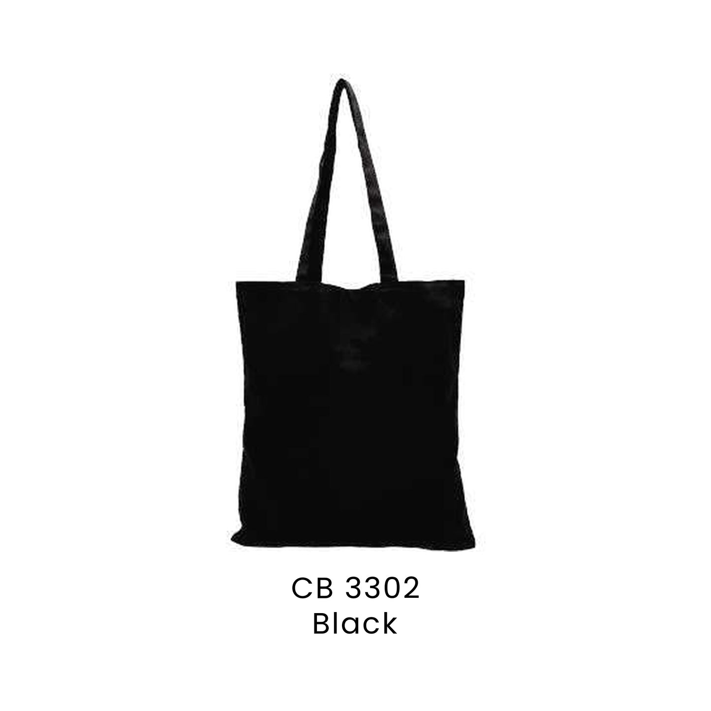Canvas Bags - 6oz Cotton Canvas Flat Tote (full-colour body) | CB33 | Black | CB3302 | Artiztee