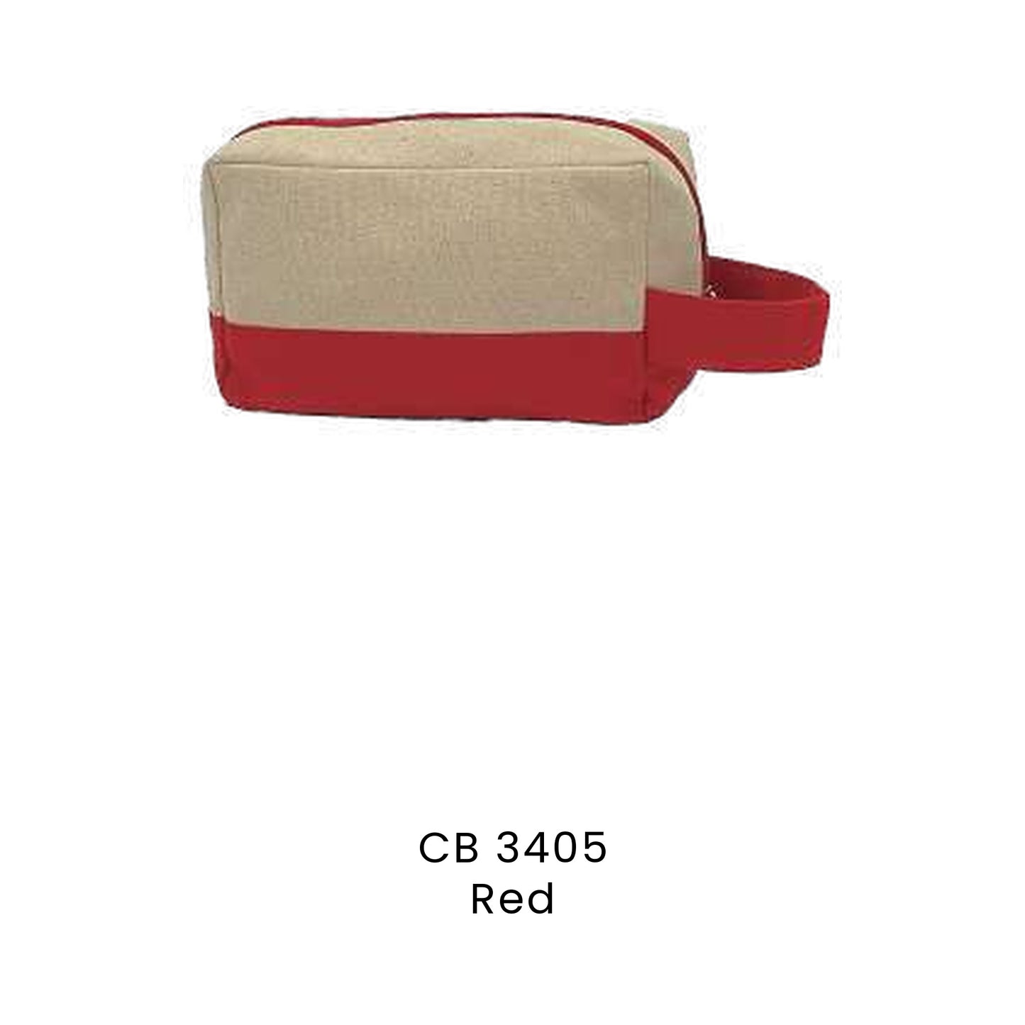 Canvas Bags - 12oz Cotton Canvas Zip Pouch with Side Handle | CB34 | Red | CB3405 | Artiztee