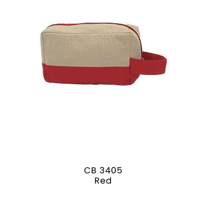 Canvas Bags - 12oz Cotton Canvas Zip Pouch with Side Handle | CB34 | Red | CB3405 | Artiztee