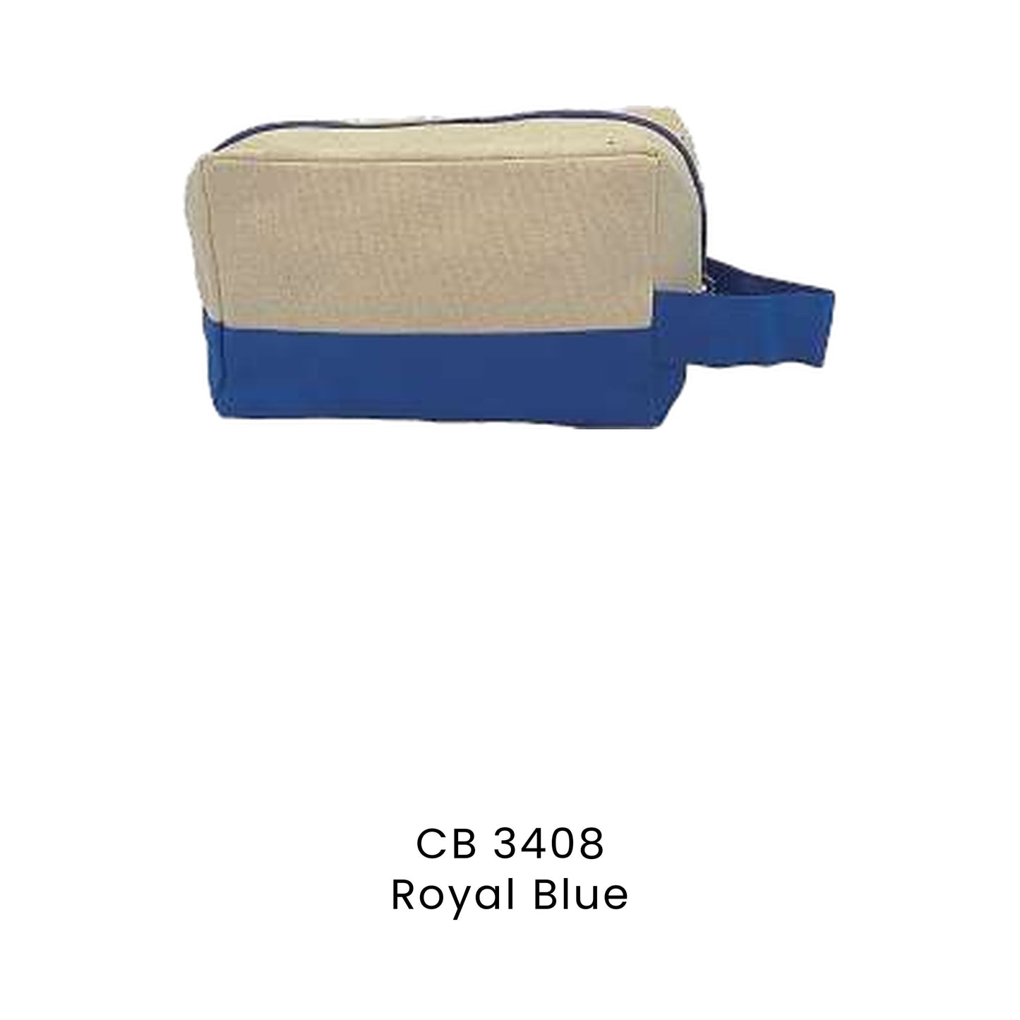 Canvas Bags - 12oz Cotton Canvas Zip Pouch with Side Handle | CB34 | Royal Blue | CB3408 | Artiztee