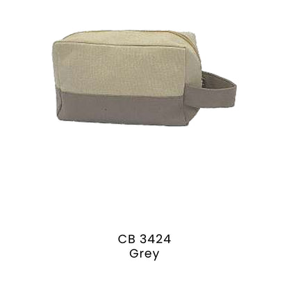 Canvas Bags - 12oz Cotton Canvas Zip Pouch with Side Handle | CB34 | Grey | CB3424 | Artiztee