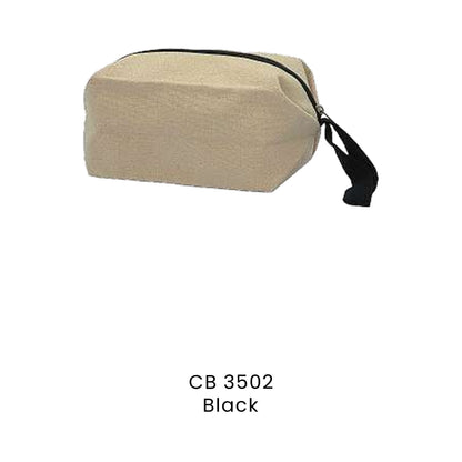 Canvas Bags - 12oz Cotton Canvas Zip Pouch | CB35 | Black | CB3502 | Artiztee