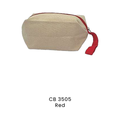 Canvas Bags - 12oz Cotton Canvas Zip Pouch | CB35 | Red | CB3505 | Artiztee