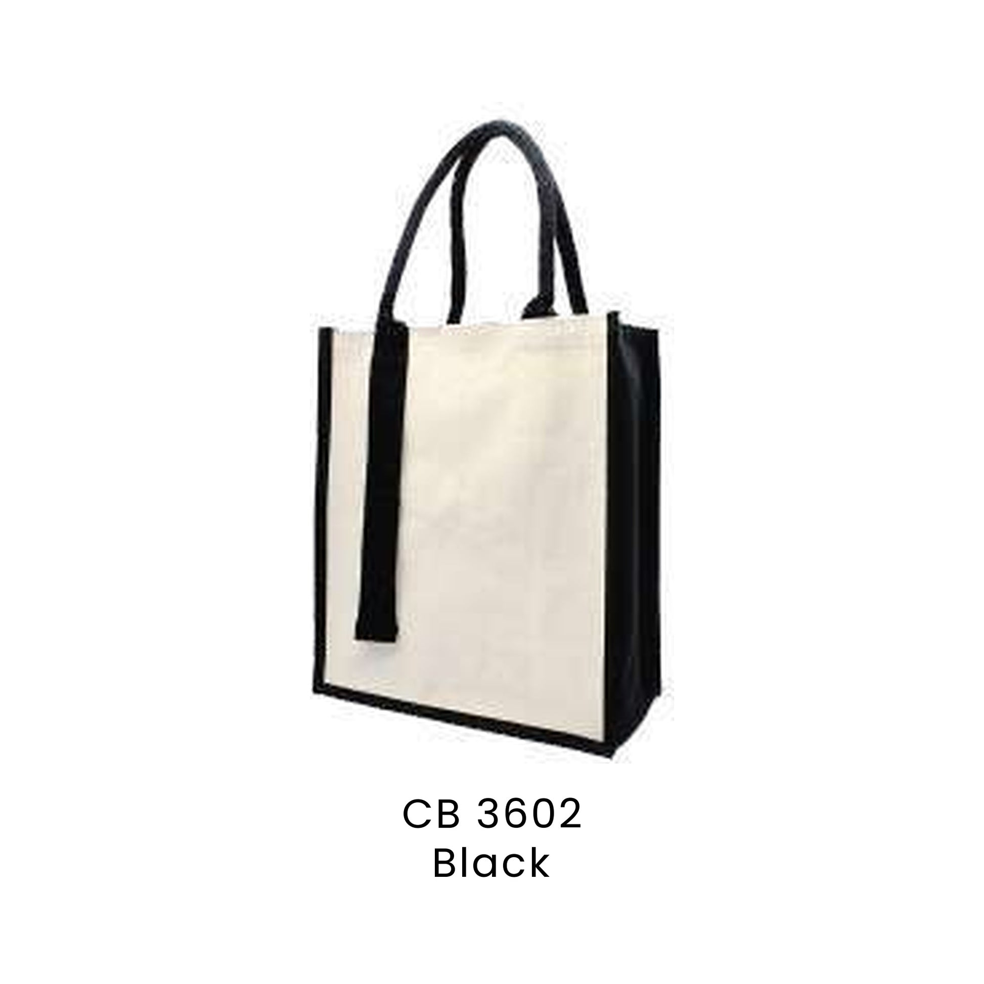 Canvas Bags - Laminated Canvas Bag with Strap | CB36 | Black | CB3602 | Artiztee