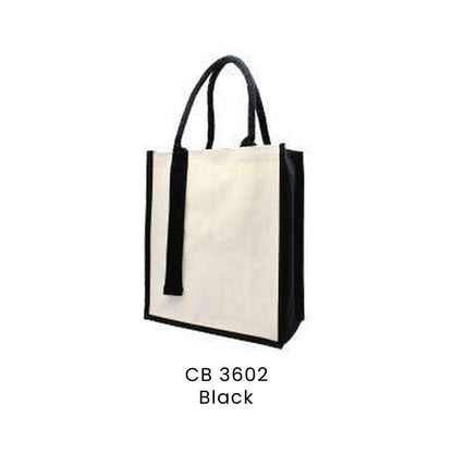 Canvas Bags - Laminated Canvas Bag with Strap | CB36 | Black | CB3602 | Artiztee