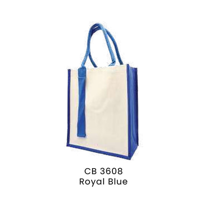 Canvas Bags - Laminated Canvas Bag with Strap | CB36 | Royal Blue | CB3608 | Artiztee