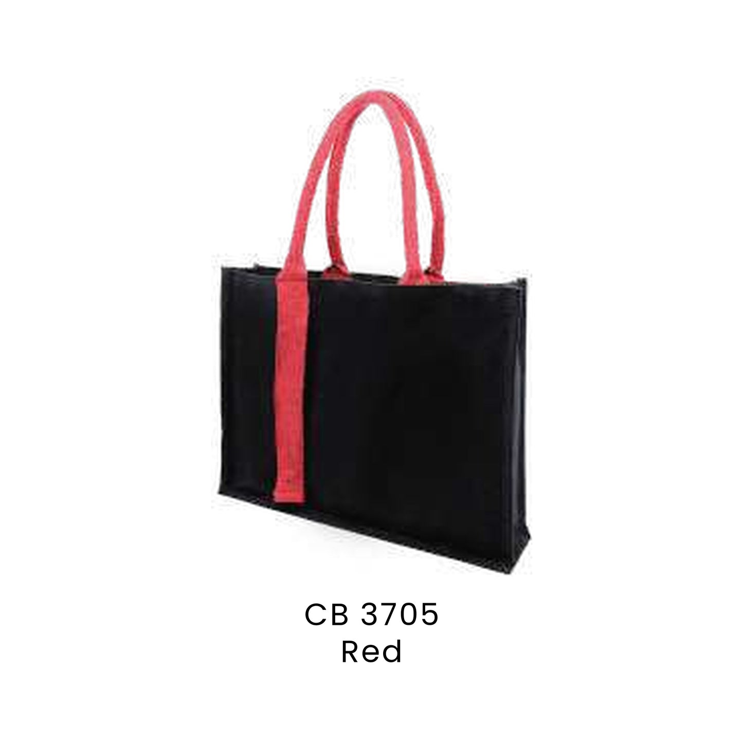 Canvas Bags - Laminated Canvas Bag with Strap (black body, landscape) | CB37 | Red | CB3705 | Artiztee