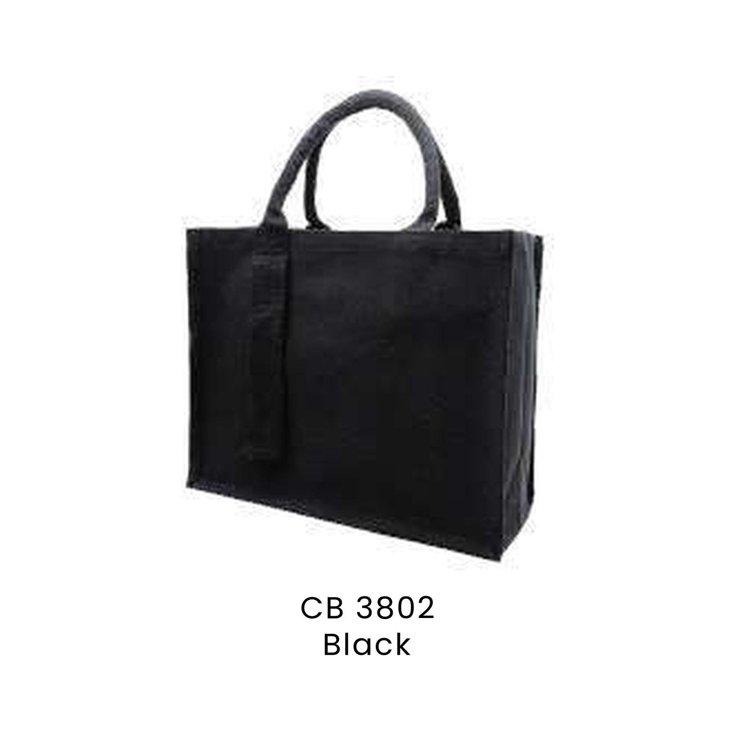 Canvas Bags - Laminated Canvas Bag with Strap (compact) | CB38 | Black | CB3802 | Artiztee