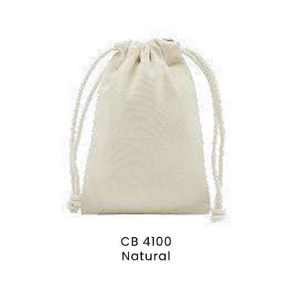 Canvas Bags - 8oz Cotton Drawstring Pouch (small) | CB41 | Natural | CB4100 | Artiztee