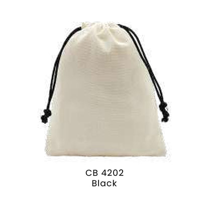 Canvas Bags - 8oz Cotton Drawstring Pouch (large) | CB42 | Black | CB4202 | Artiztee