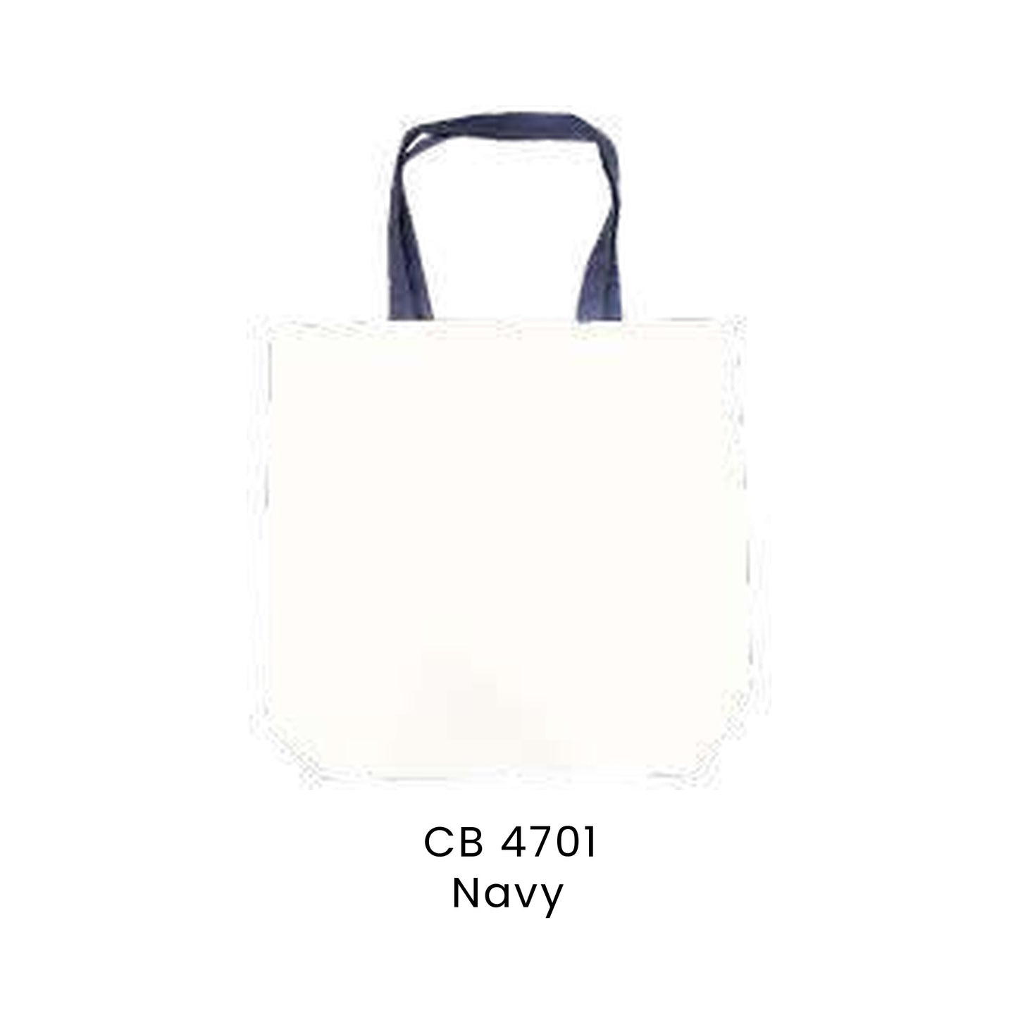 Canvas Bags - 10oz Canvas Tote with Contrast Handles (gusseted) | CB47 | Navy | CB4701 | Artiztee