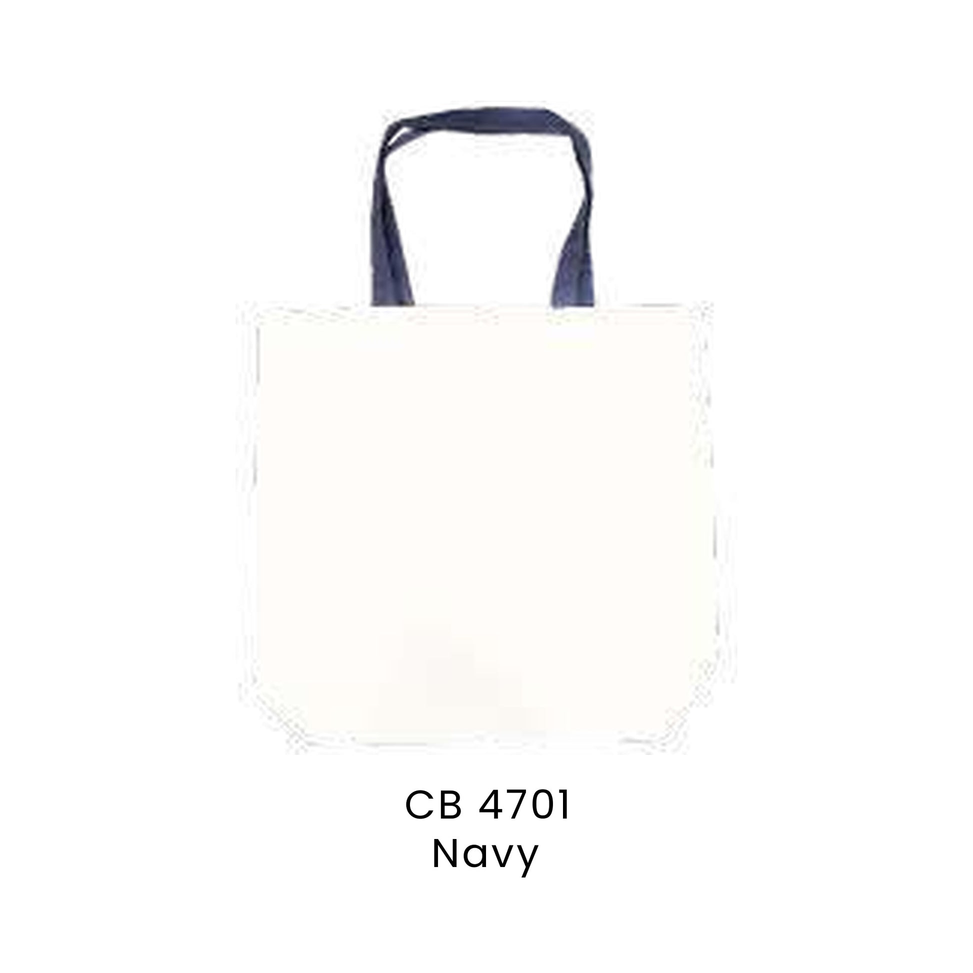 Canvas Bags - 10oz Canvas Tote with Contrast Handles (gusseted) | CB47 | Navy | CB4701 | Artiztee