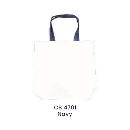 Canvas Bags - 10oz Canvas Tote with Contrast Handles (gusseted) | CB47 | Navy | CB4701 | Artiztee