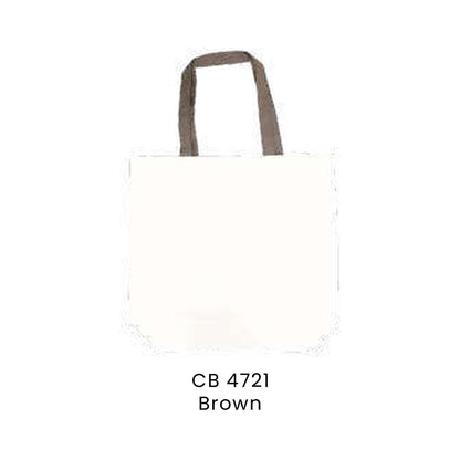 Canvas Bags - 10oz Canvas Tote with Contrast Handles (gusseted) | CB47 | Brown | CB4721 | Artiztee