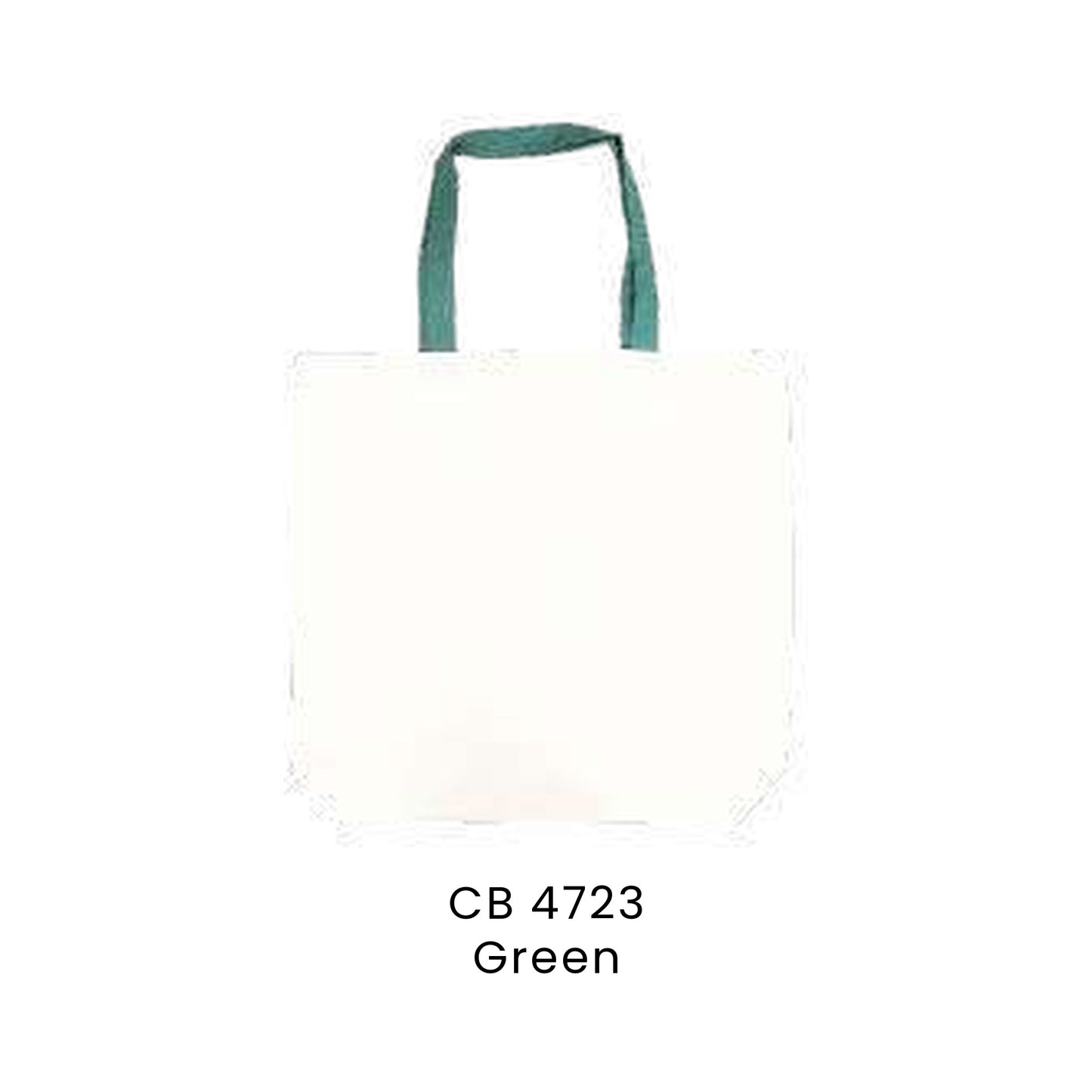 Canvas Bags - 10oz Canvas Tote with Contrast Handles (gusseted) | CB47 | Green | CB4723 | Artiztee