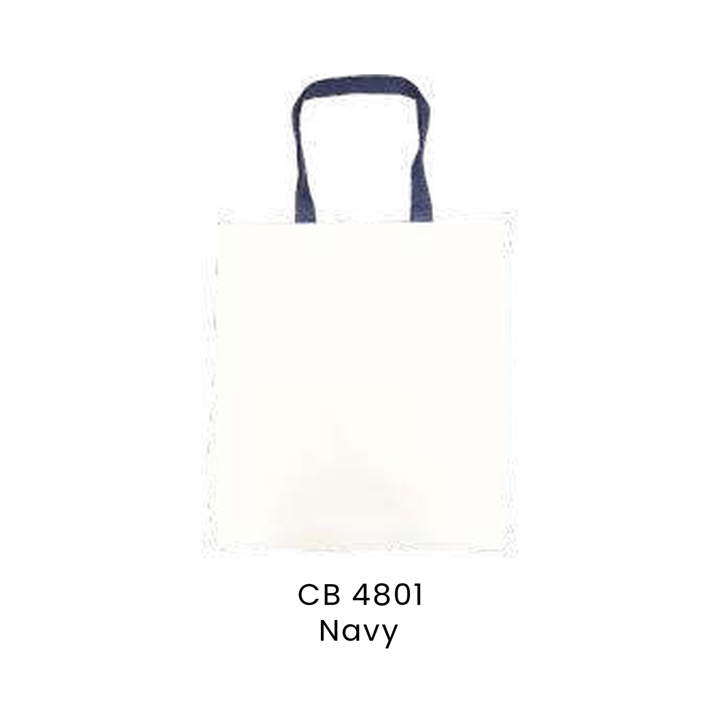 Canvas Bags - 10oz Canvas Flat Tote with Contrast Handles | CB48 | Navy | CB4801 | Artiztee