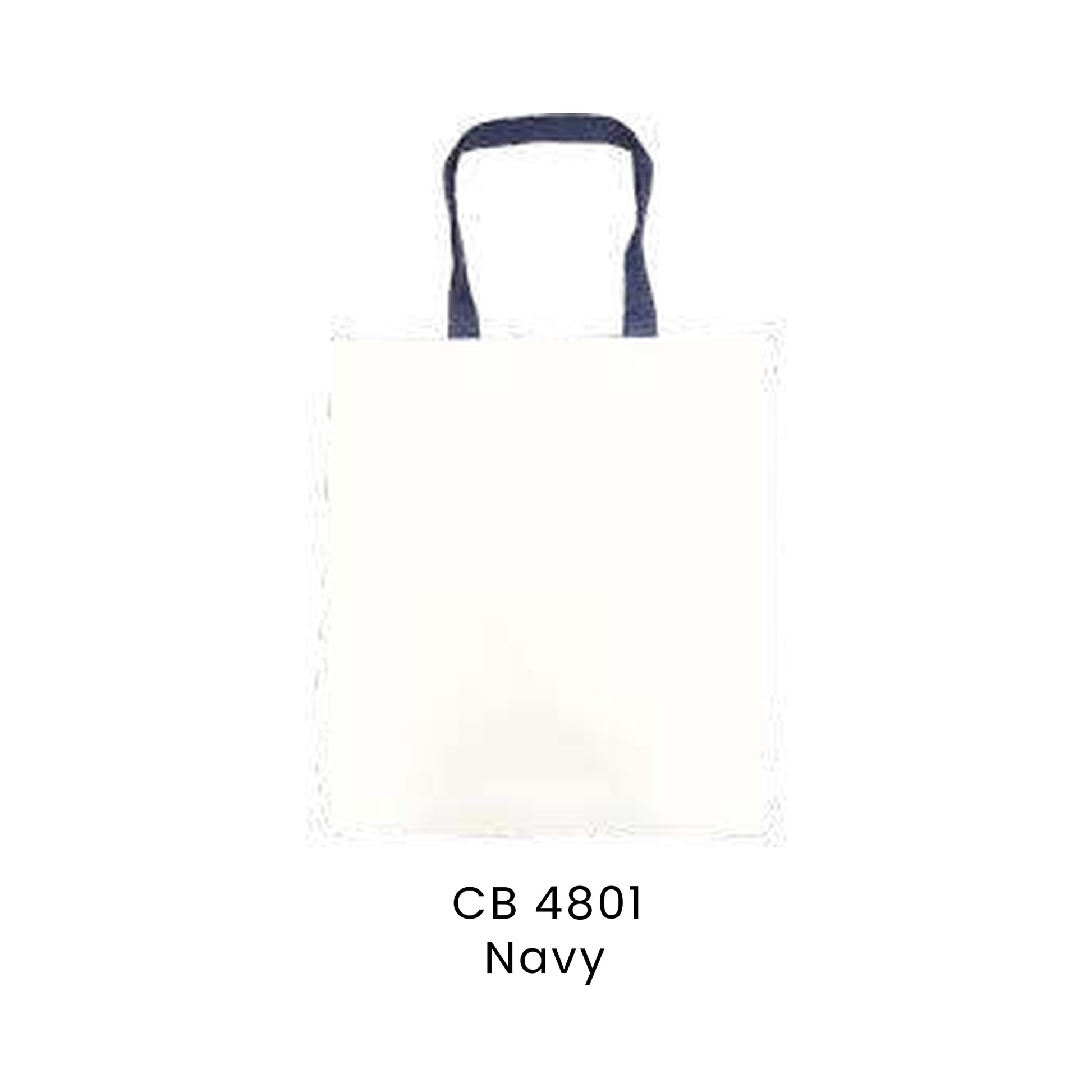 Canvas Bags - 10oz Canvas Flat Tote with Contrast Handles | CB48 | Navy | CB4801 | Artiztee
