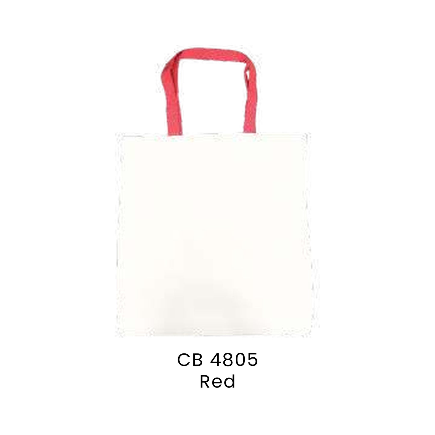 Canvas Bags - 10oz Canvas Flat Tote with Contrast Handles | CB48 | Red | CB4805 | Artiztee