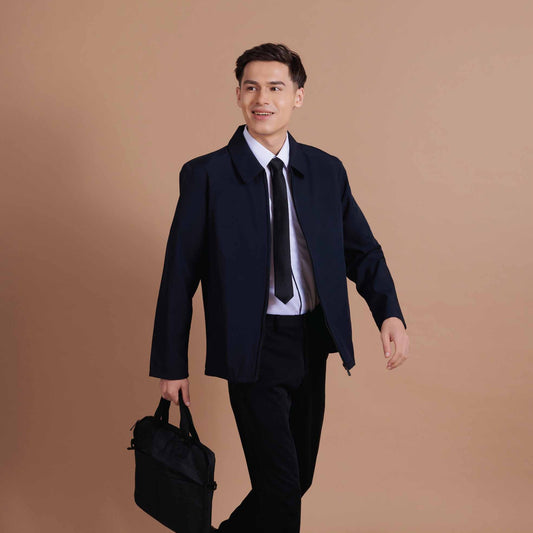 CJ02 corporate jacket worn by a model