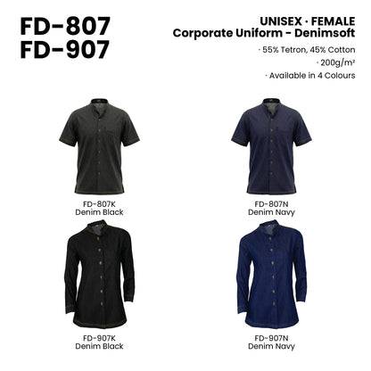 FD-807 | FD-907 — all 4 colourways with codes and names