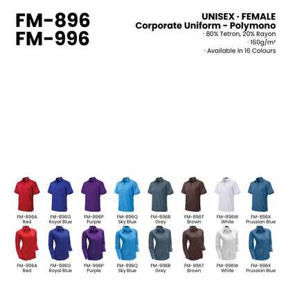 FM-896 | FM-996 — all 16 colourways with codes and names