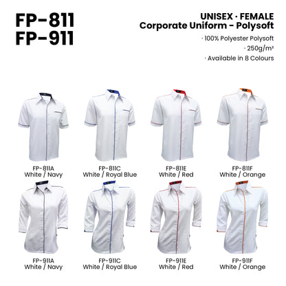 FP-811 | FP-911 — all 8 colourways with codes and names