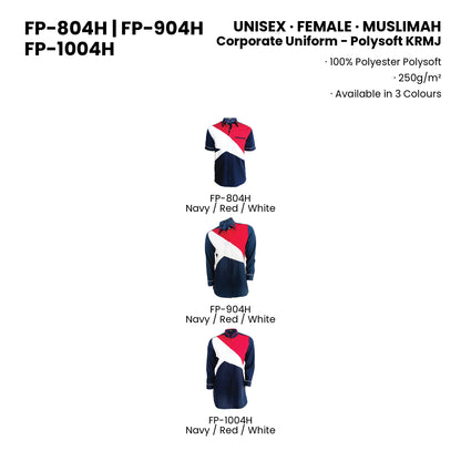 FP-804H | FP-904H | FP-1004H — all 3 colourways with codes and names