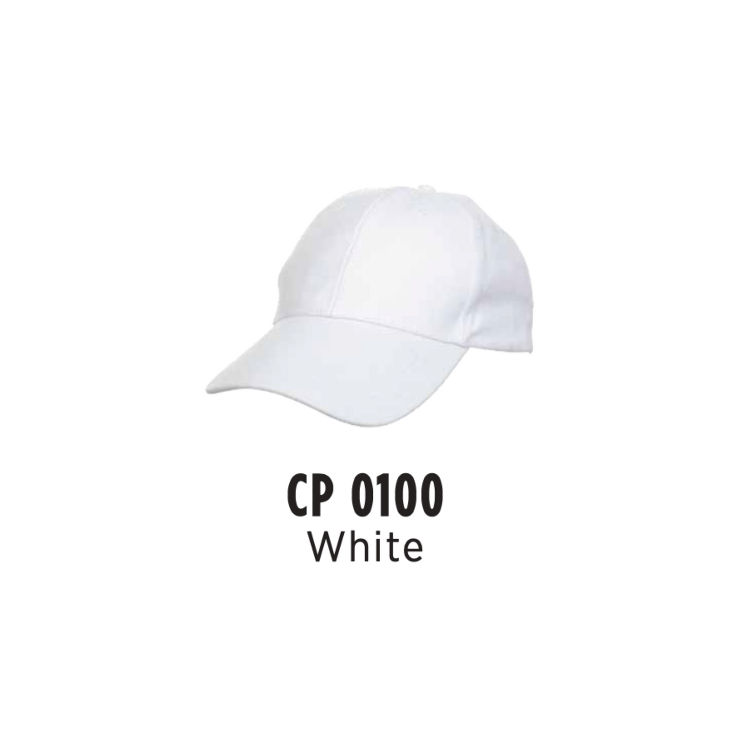 Custom Cap - Cotton Baseball Cap | White | CP0100