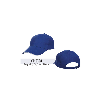 Custom Cap - Cotton Baseball Cap | Plain | Royal (S/White) | CP0308