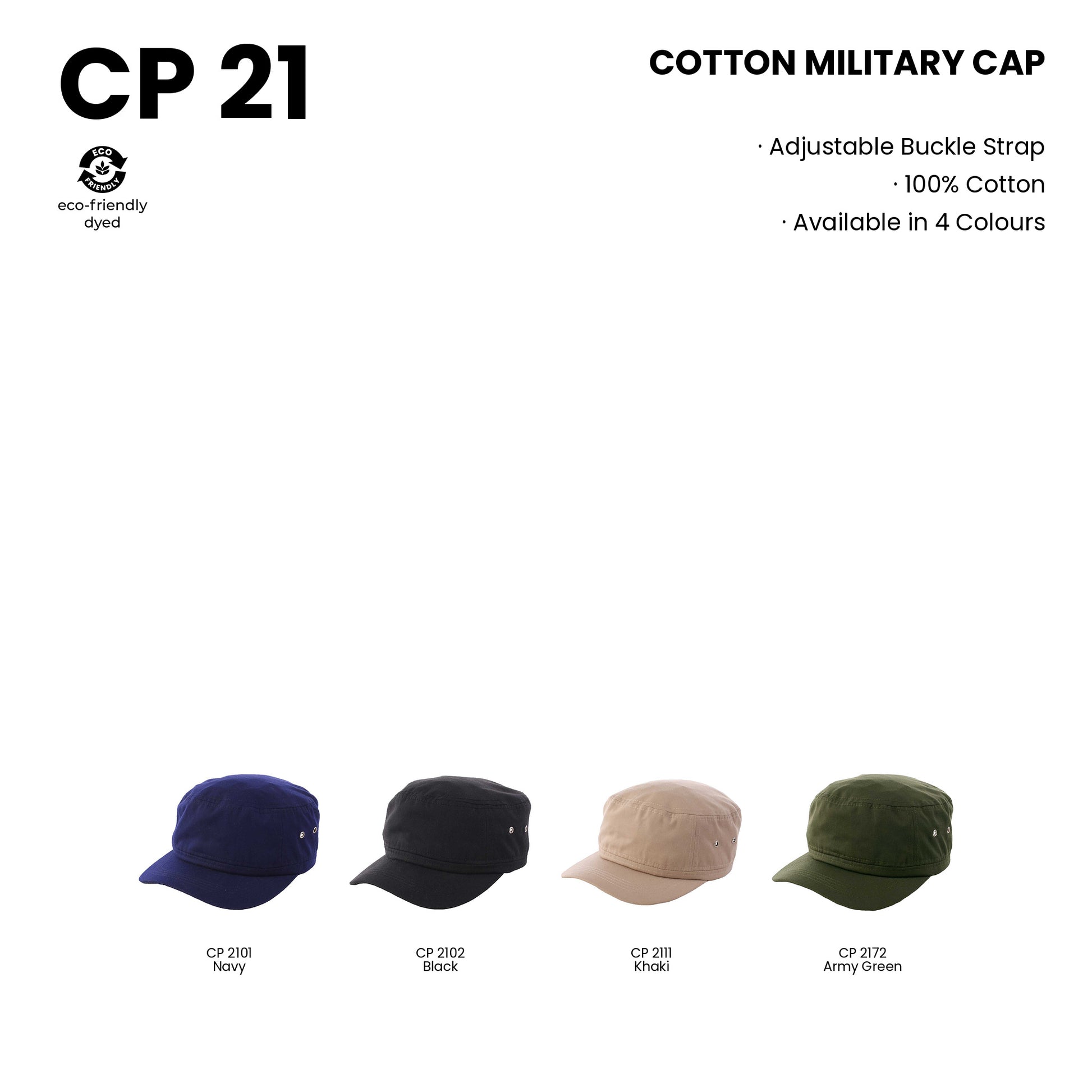 CP21 military cap specification and one-size details