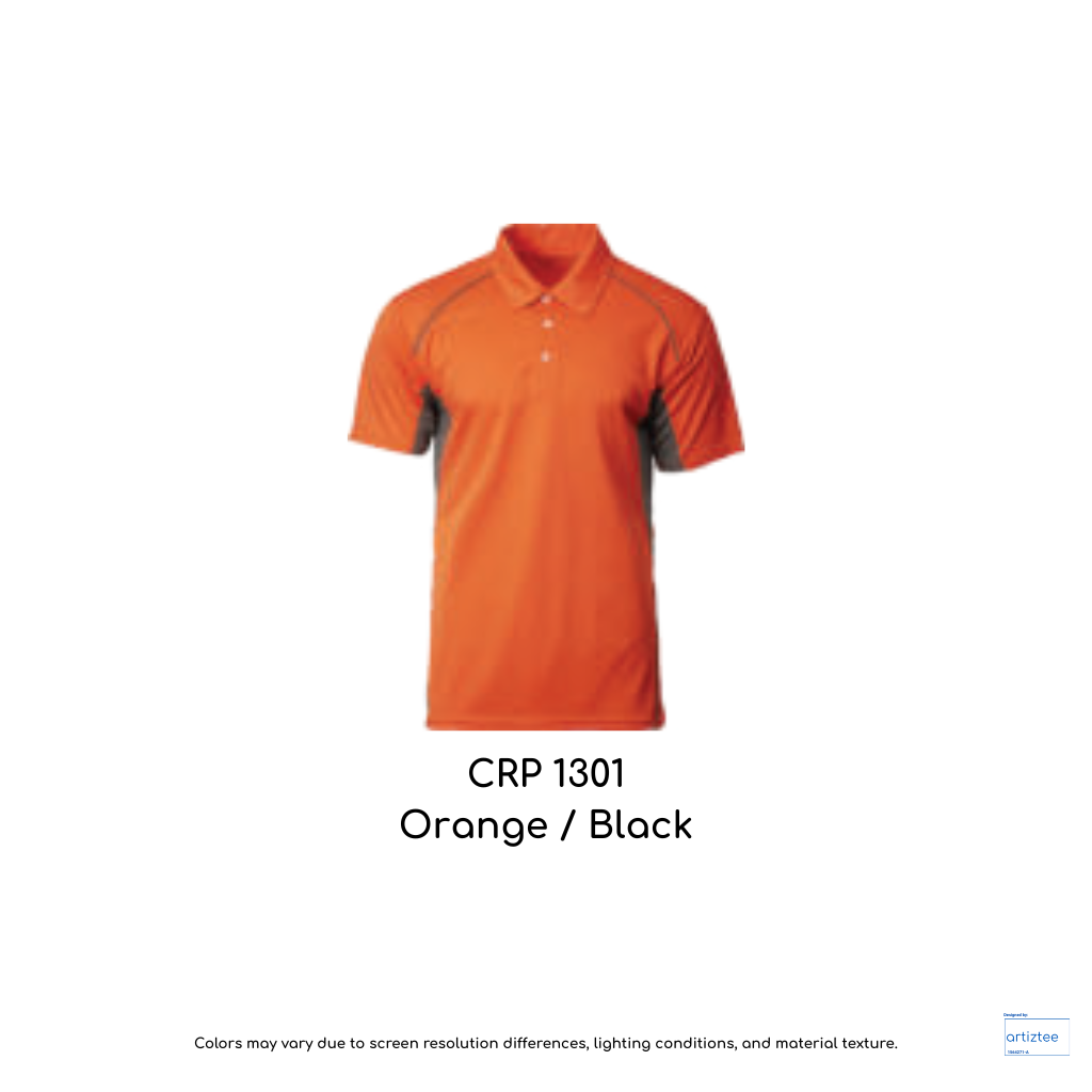 Polo Delta Quick Dry Unisex 160gsm Orange Black CRP1301