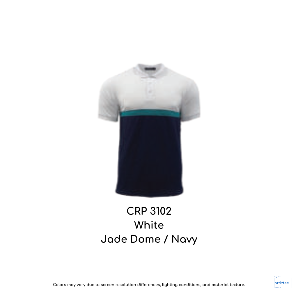 Harley light stretchy unisex polo 160gsm CRP3102 white jade dome navy