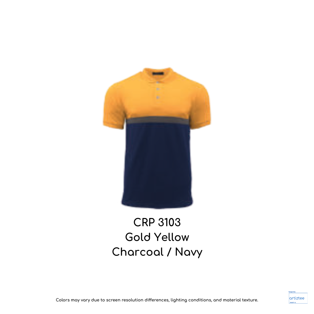 Harley light stretchy unisex polo 160gsm CRP3103 gold yellow charcoal navy